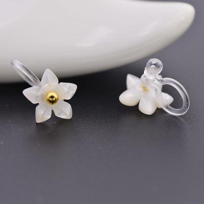 China Cute Transparent Invisible Plastic Balloon Flower Earring Clip for sale