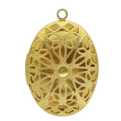 China CLASSIC Raw Brass Oval Type 7 10 Patterned Photo Pendant Blank Factory Supply Photo Frame Pendant Necklace Pendant Hinge for sale