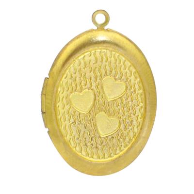 China CLASSIC Raw Brass Oval Type 33 36 Patterned Photo Pendant Blank Factory Supply Photo Frame Pendant Necklace Pendant Hinge for sale