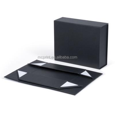 China Custom Wholesale High Quality Handmade Rigid Paper Gift Matte Black Folding Flat Pack Logo Folding Foldable Boxes for sale