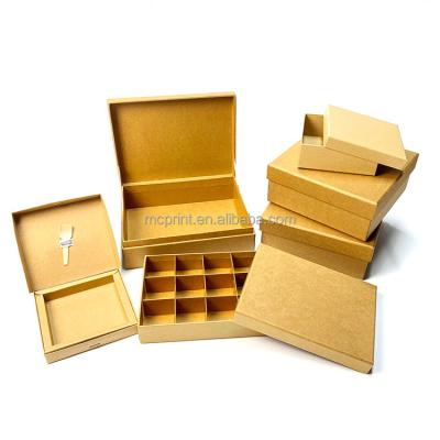 China Eco-friendly Recycled Brown Chocolate Candy Gift Box Food Wrapping Box Lid Packaging And Raw Paper Magnetic Closure Gift Box for sale