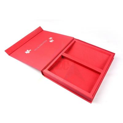 China High End Recyclable Vintage Cardboard Book Style Magnetism Gift Set Cosmetic Packaging Box With Insert for sale