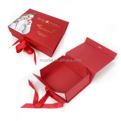 China Hot Selling Materials Recycled Magnet Folding Boxes With Ribbons Foldable Luxury Gift Boxes For Gift Packaging Paper Packing Boxes For Clothes for sale