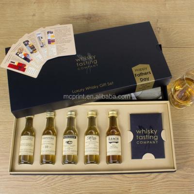 China 100% Handmade Full Inspection High Quality Black Paper Wine Box For Whiskey for sale