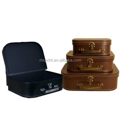 China Factory price recyclable handmade kids clothing jars mini pu leather suitcase box for sale