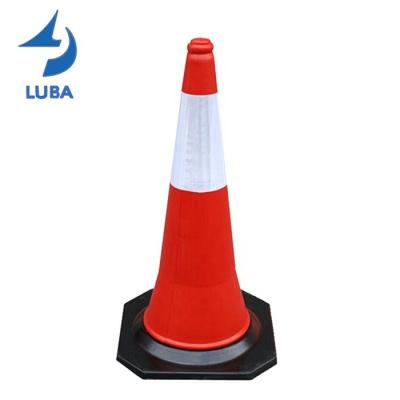 China Pavement Safety 75Cm PE Manufacture Top Sale Flexible Road Cone Safety Used Traffic Cone for sale