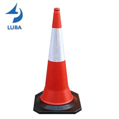 China Safety 100Cm PE Road Economic Soft Reflective Flexible Pavement Street Safety Traffic Warning Cones for sale