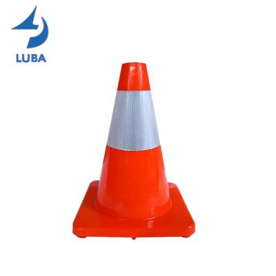 China Custom Red High Visibility Pavement Safety 30Cm PVC Size Reflective Cone for sale