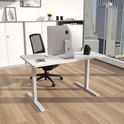 China Amazon Logo White Computer Adjustable Height (Height) Custom Desk Double Hit Adjustable Motor for sale