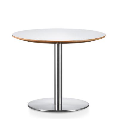 China 2021 High Quality New Arrival Stylish White Brushed Stainless Steel Leg Garden Restaurant Dining Coffee Tables for sale