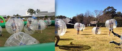 China Color transparente inflable de la bola de Zorb del cuerpo rojo comercial/del balón de fútbol de la burbuja en venta