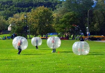 China Clear / Blue Inflatable Bumper Ball SGS Certification Bubble Knocker Ball for sale