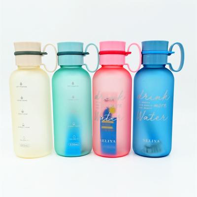 China CLASSIC Portable Handle 650ML Student Outdoor Plastic Water Bottle for sale