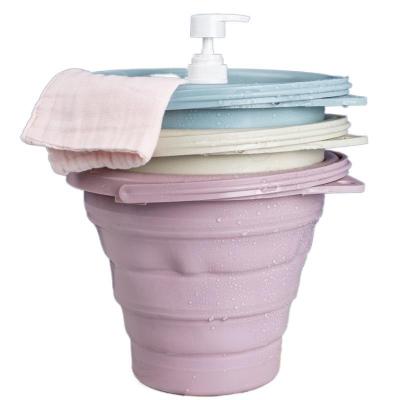 China 5L 10L Plastic Portable Silicone Water Wash Folding Bucket for sale