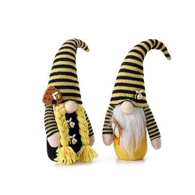 China Cute Cloth Bee Festival Long Legs Faceless Doll Striped Forest Elderly Creative Ornaments for sale