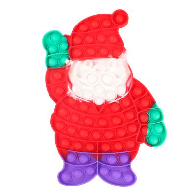 China New Silicone Stress Relief Rainbow Santa Claus Push Bubble Fidget Toys Set for sale