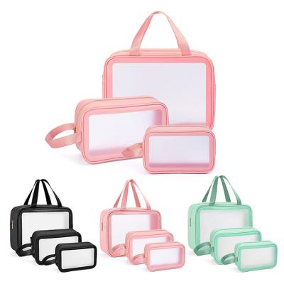 China RU Pvc Travel Makeup Durable Bag Clear Wash Bag Waterproof Make Up Pouch Cosmetic Bag Custom Logo Small for sale