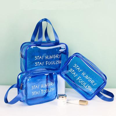 China Custom Fashionable/High Quality/Simplicity RU Pvc New Fashion Pouch PVC Cosmetic Bags Logo Large Capacity Waterproof Toiletry Clear Makeup Bag for sale