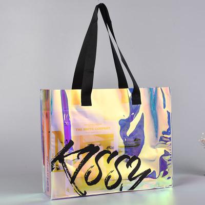 China UK Bag Women Sumer Beach Tote PVC Gift Bags Folding Plastic Shopping Biodegradable Bags With Logo for sale