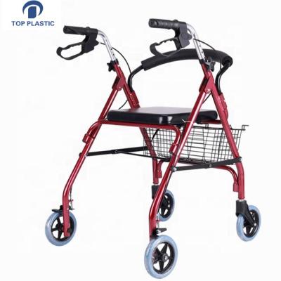 China 110kg Four Wheel Foldable Aluminum Rollator Walker for sale