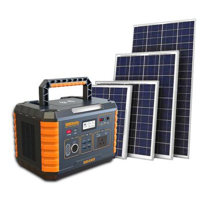 China Power Station 1000w 220v Lithium Battery Portable Solar Power Systems Wireless Charging Portable Solar Generator for sale