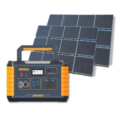 China Wireless Charging Portable Solar Generators For Home 1000W Solar Portable Power Station With Solar Panel For Outdoor for sale