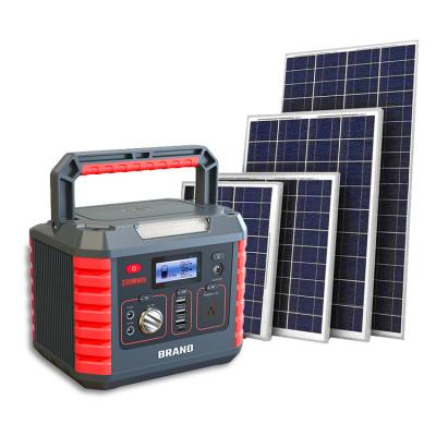 China Camping Lifepo4 Wireless Charging Waterproof Outdoor Solar Power Station With Panels 330W Portable Solar Generator Power Station System for sale