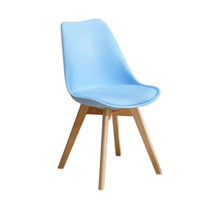 China Hot Sale Modern Competitive Price Dining Restaurant Furniture Beech Wooden Legs PP Plastic Dining Chairs With PU Cushion for sale