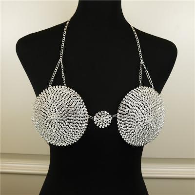 China FASHIONABLE Sexy Luxury Rhinestone Body Jewelry Crystal Bralette Body Chain Harness Sexy Lingerie Bra Body Chain for sale