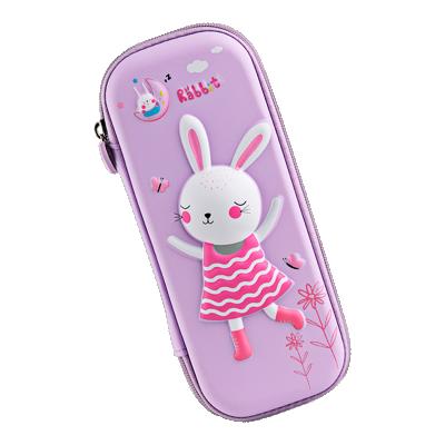 China Schools & Tenwin 4601 new arrival large capacity plastic school pouches custom printing stationery desks for girls children waterproof 3D pencil case for sale