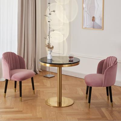 China Modern Rock Marble Dining Table Coffee Metal Stone Leg With Gold Color for sale