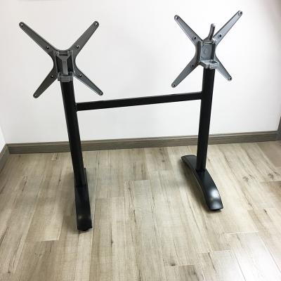 China Modern Table Base Outdoor Cast Aluminum Double Folding Table Leg Black Color Restaurant Table Leg Furniture Accessories for sale