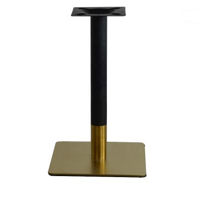 China Square Leg Modern Metal Hotel Furniture Cafe Furniture Modern Design Gold Brushed Stainless Steel Table Bases for sale