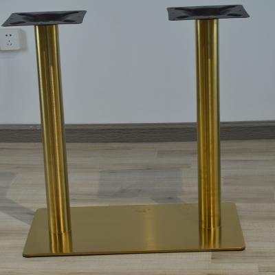 China Modern Square Table Base Stainless Steel Double Leg Metal Coffee Leg Dining Table Iron Base for sale