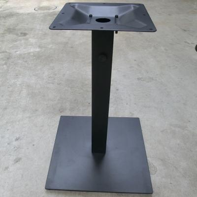 China Post Modern Outdoor Square Black Coffee Pedestal Design Cast Iron Umbrella Table Base Industrial Restaurant Dining Metal Table Leg for sale