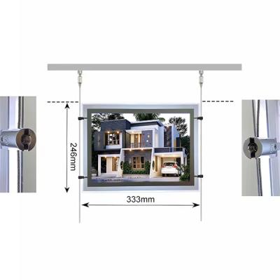 China A3 A4 Kristallleuchte-Box Led-Rahmen Beleuchtete Leuchte-Box Hängende Fensteranzeige zu verkaufen