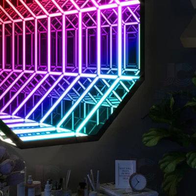 China 220V 3D Glass Neon Mirror Sign With Neon Tube Party Led Neon Strip Multicolor for sale