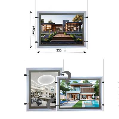 China Ausstellungsbildschirm Ultra Slim A4 Lichtschrank Hintergrundbeleuchtung Acrylplattenbildschirm Kristall Lichtschrank mit Eingangsspannung DC12V DC24V zu verkaufen