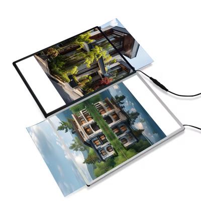 China A4 Ultra Slim Aluminum Movie Poster Light Boxes Advertising Light Box For Glass for sale