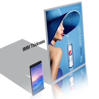 China A1/A2/A3/A4 Vidro LED Ultra Thin Lightbox Display Alumínio Advertising Poster Frame à venda