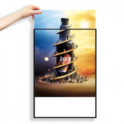 China Ultra-Thin Aluminum Poster Frame Snap Glass Advertising Light Box for sale