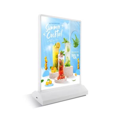 China A4 Table Stand Menu Display Board Panel Advertising Rechargeable Light Box for sale