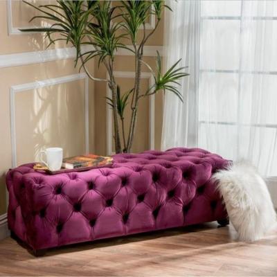 China Modern Foldable Chesterfield Home Furniture Foot Stool Bench Stools Bed End Bench for sale