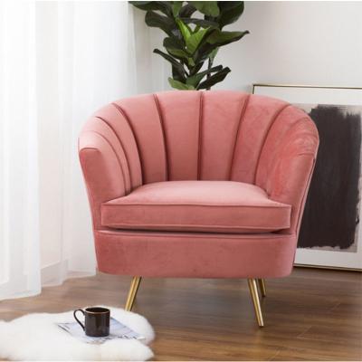 China Foldable modern classic luxury design cafe rose lounge sofa chair living room furniture for sale