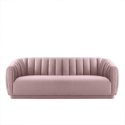 China Modern Design Ins Style Foldable Nordic Luxury Italian Velvet Couch Living Room Pink Sofa for sale