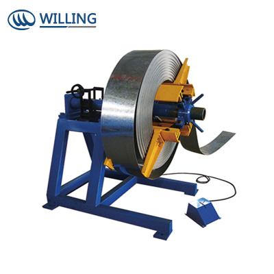 China Building material shops 3 ton manual coil steel decoiler uncoiler machine for sale