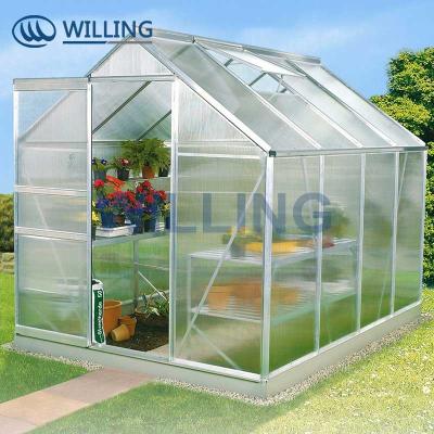 China Prefab PC Sheet Mini Greenhouse Cover Flower House Sun Room Backyard PVC Greenhouses for sale