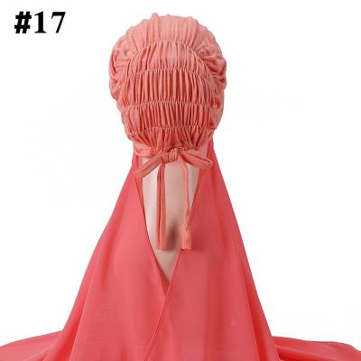 China Breathable Chiffon Snap Hijab Custom Hood Unique Underscarf Chiffon Hijab Ready To Use Snap Scarf for sale