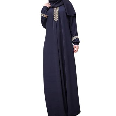 China Large Size Printed Plus Size Abaya Jilbab Maxi Dress Muslim Dresses And Polyester Long Sleeve Muslim Casual Dress Abaya For Women Lady M43 for sale