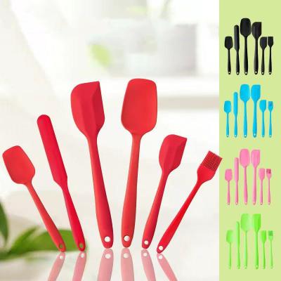 China Sustainable Premium Kitchen Tools Durable Multicolor Cooking Utensil Silicone 6pcs Spatula Cookware Set For Baking for sale